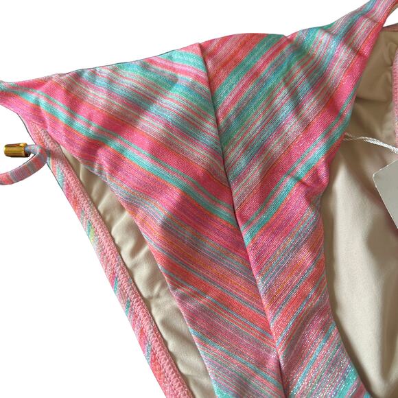 Pq Newport Stripe Tie Teeny Bikini Bottom Small NWT NEW - Picture 4 of 7